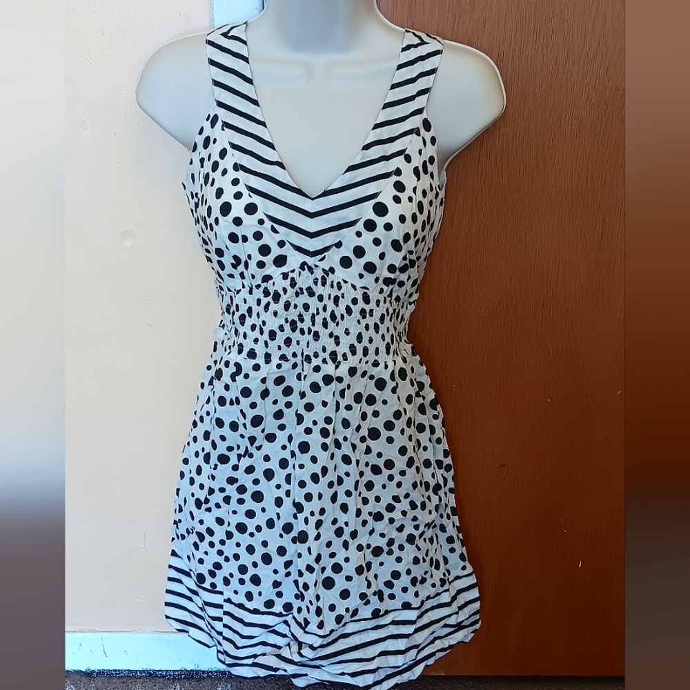 NWOT Black and White Mini Tank Top Dress